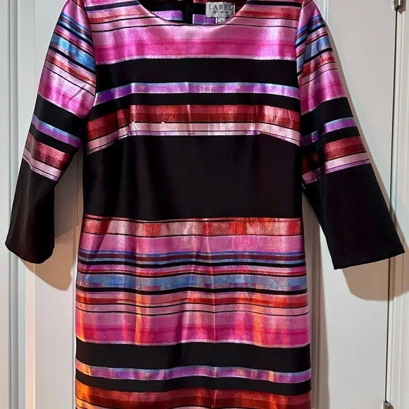Vintage Striped Multicolor Dress 8 (retro, 80s, party) - Picture 6 of 6